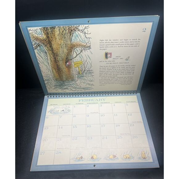 Vintage‎ 1977 Winnie The Pooh Calendar Book Frameable Pages Piglet, Tigger - Picture 4 of 7
